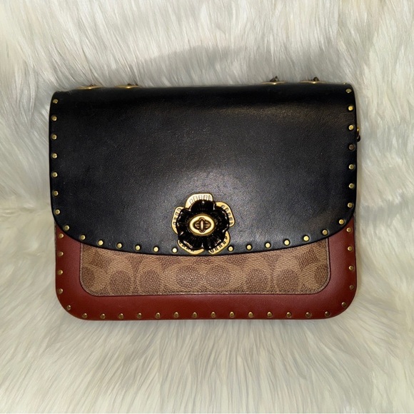 Coach Handbags - Coach Parker with Rivets and Snakeskin Purse
